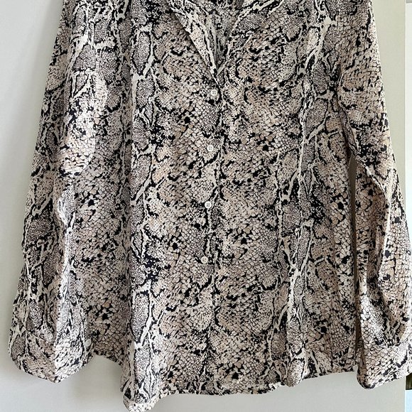 Rails Snake Print Blouse - Black and Cream - Picture 2 of 8